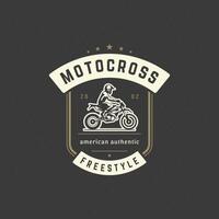 Motocross logo template design element vintage style vector