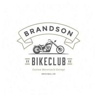 Motorcycle club logo template design element vintage style vector