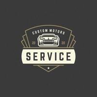 Muscle car logo template design element vintage style vector