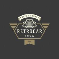 Classic car logo template design element vintage style vector