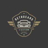 Classic car logo template design element vintage style vector