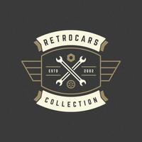 Car wheel logo template design element vintage style vector