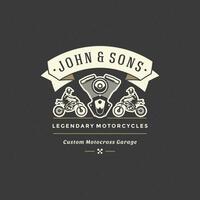 Sport motorcycle logo template design element vintage style vector