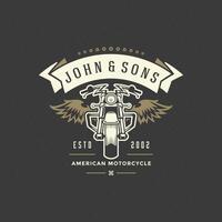 Motorcycle club logo template design element vintage style vector