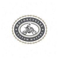 Sport motorcycle logo template design element vintage style vector