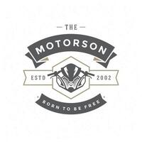 Sport motorcycle logo template design element vintage style vector