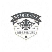 Sport motorcycle logo template design element vintage style vector