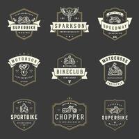 Motorcycles logos templates design elements set vector