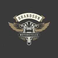 Sport motorcycle logo template design element vintage style vector