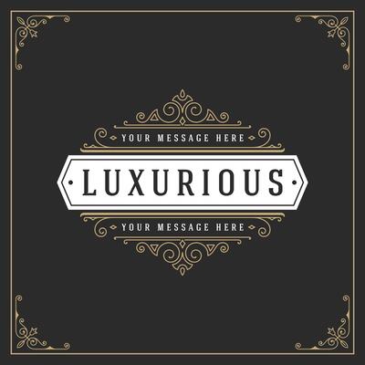 Ornament logo design template flourishes calligraphic vintage frame.