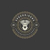 Moto club logo template design element vintage style vector