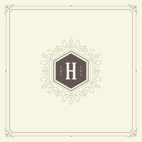 Ornament monogram logo design template flourishes calligraphic vintage frame. vector