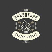 Motorcycle club logo template design element vintage style vector