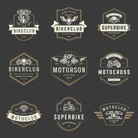 Motorcycles logos templates design elements set vector