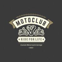 Sport motorcycle logo template design element vintage style vector