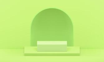 Light green 3d showroom geometric podium pedestal for product show realistic illustration vector