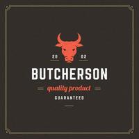 Butcher shop logo illustration. vector