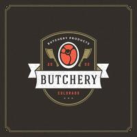 Butcher shop logo illustration. vector