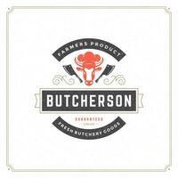 Butcher shop logo illustration. vector