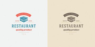 rápido comida logo ilustración emparedado silueta bueno para restaurante menú y café Insignia vector