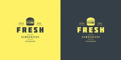 Burger logo illustration hamburger silhouette good for restaurant menu and cafe badge vector