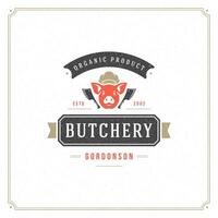 Butcher shop logo illustration. vector