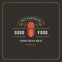 Butcher shop logo illustration. vector