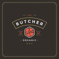 Butcher shop logo illustration. vector