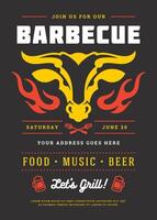 Barbecue party flyer or poster design template vector