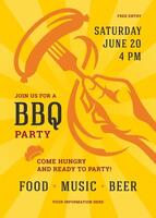 Barbecue party flyer or poster design template vector