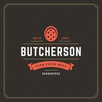 Butcher shop logo design illustration. vector
