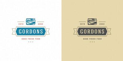 Fast food logo illustration sandwich silhouette good for restaurant menu and cafe badge vector