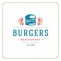 Burger logo design illustration. vector