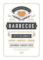 Barbecue party flyer or poster design template vector