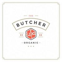 Butcher shop logo design illustration. vector