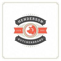 Butcher shop logo design illustration. vector