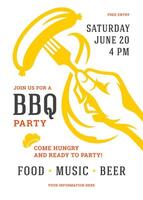 Barbecue party invitation flyer or poster design template vector