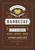 Barbecue party invitation flyer or poster design template vector