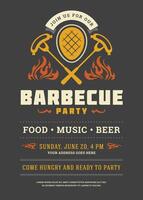 Barbecue party invitation flyer or poster design template vector