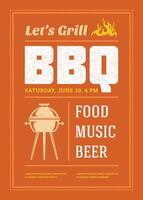 Barbecue party invitation flyer or poster design template vector