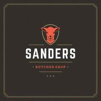 Butcher shop logo illustration. vector