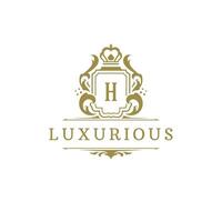 Luxury logo crest template design illustration. vector