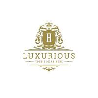 Luxury logo crest template design illustration. vector