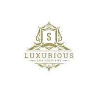 Luxury logo crest template design illustration. vector