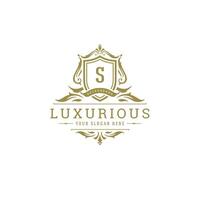 Luxury logo crest template design illustration. vector