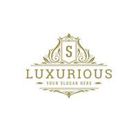 Luxury logo crest template design illustration. vector