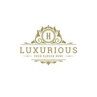 Luxury logo crest template design illustration. vector