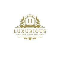 Luxury logo crest template design illustration. vector