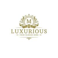 Luxury logo crest template design illustration. vector