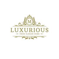 Luxury logo crest template design illustration. vector